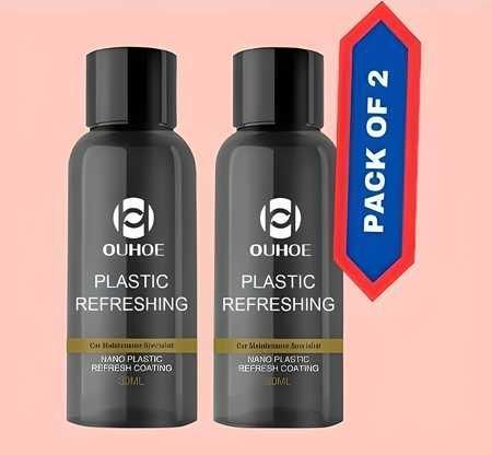 OUHOE Plastic Revitalizing Coating Agent, Nano Plastic Refreshing Coating, Plastic Parts Refurbish Agent for Car, Automotive Interior Cleaning Car Polishes(Pack Of 2)