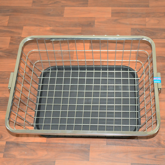5853 Dish Drainer Rack With Drip Tray Stainless Steel Dish Drainer Rack With Drip Tray Utensil Drying Stand For Kitchen Plate Rack Bartan Basket For Kitchen Utensilsdish Drying Rack With Drainerbartan Basketplate Stand ( 57 X 45 X 19 Cm)