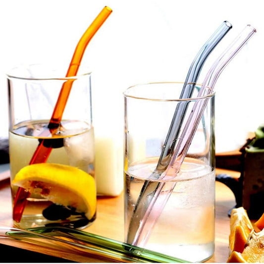 Reusable Glass Straws Clear Glass Drinking Straw (5 Pcs Set)