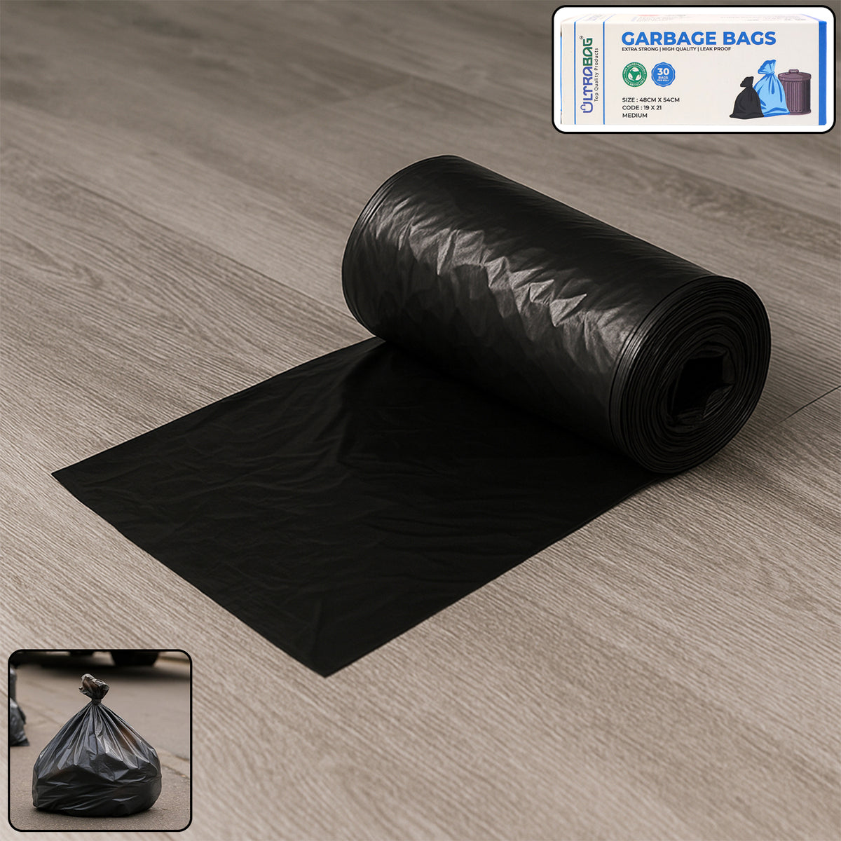 Extra-strong Garbage Bag Roll (48x54cm  1 Pc)