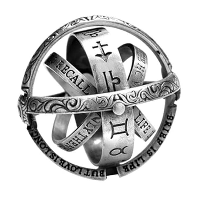 Astronomical Ball Ring Cosmic Finger Ring Couple Jewellery Silver Plated