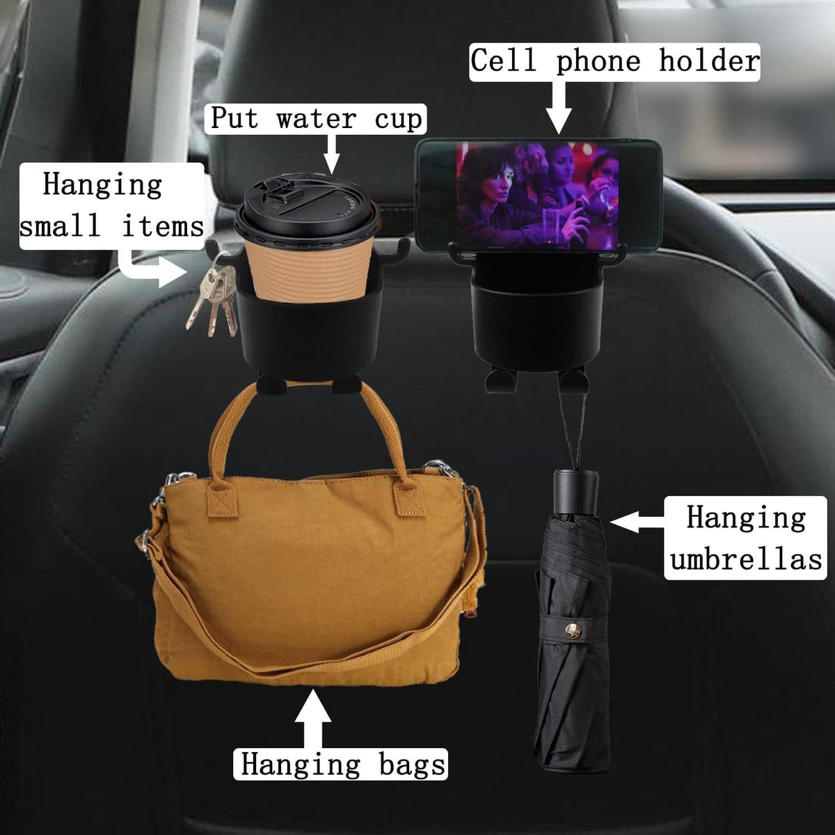 Multifunctional Hanging Storage Cup & Mobile Holder (Pack of 2)