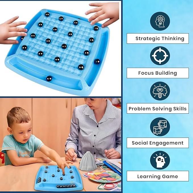 Magnetic Battle Chess Game with 20 Steel Balls  Strategy Board Game for Family