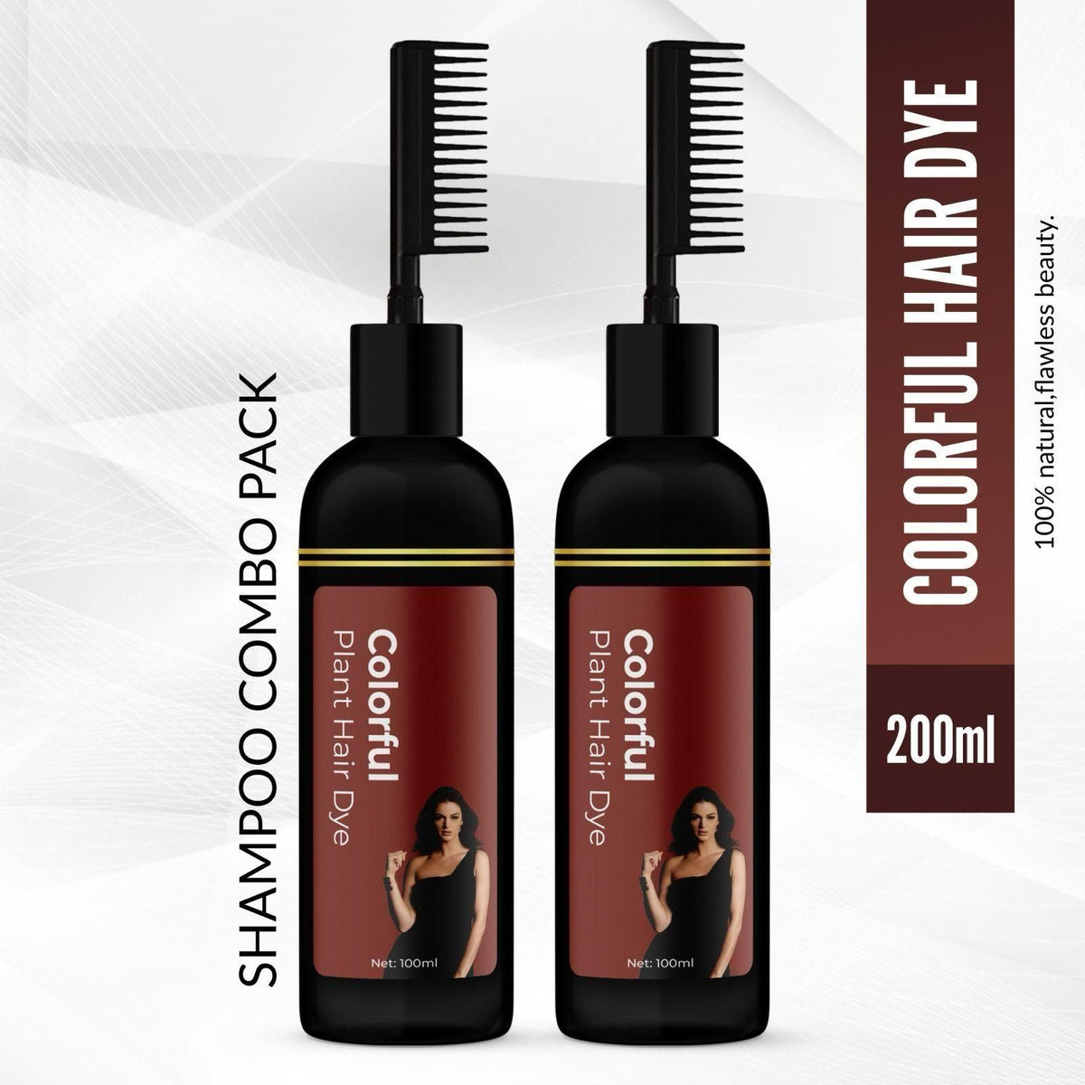 Revitalize Your Hair with Colorful Plant Hair Dye 100ml Comb Shampoo