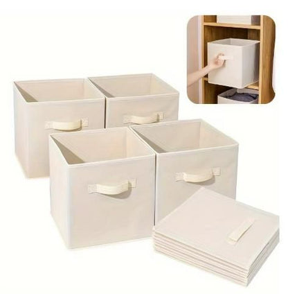 Storage Basket Fabric Drawers Organizer Box Bin Open Design Black