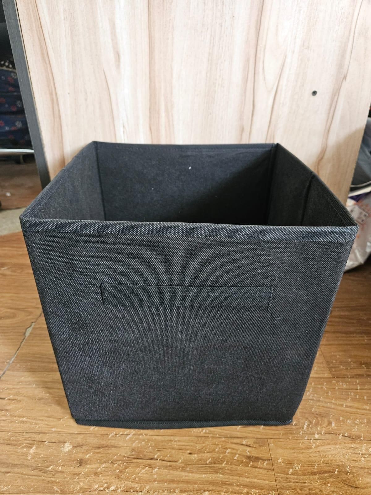 Storage Basket Fabric Drawers Organizer Box Bin Open Design Black