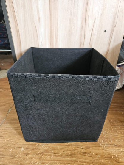 Storage Basket Fabric Drawers Organizer Box Bin Open Design Black