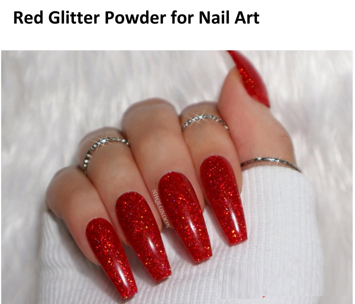 Premium Nail Glitter Powder for Nail Art Red