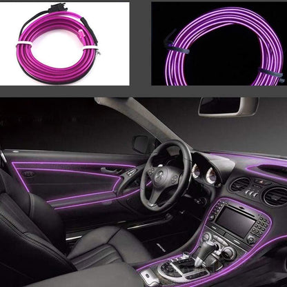 Automaze El Wire, 5M Neon Lights 5V with Fuse Protection for Car Interior Decoration ( Ice Blue )