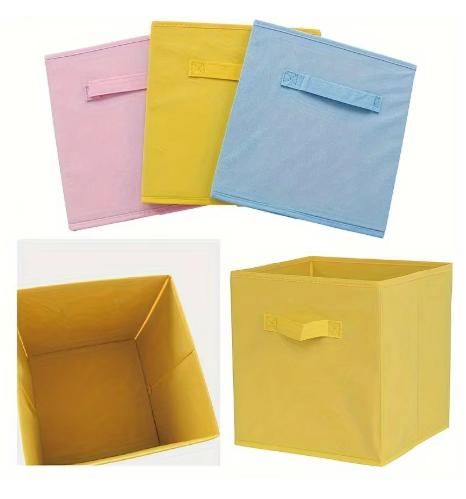 Storage Basket Fabric Drawers Organizer Box Bin Open Design Black