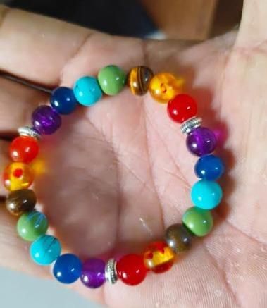 Classic 7 Beads Bracelet Natural Agates Bracelets Jewellery(Pack Of 2)