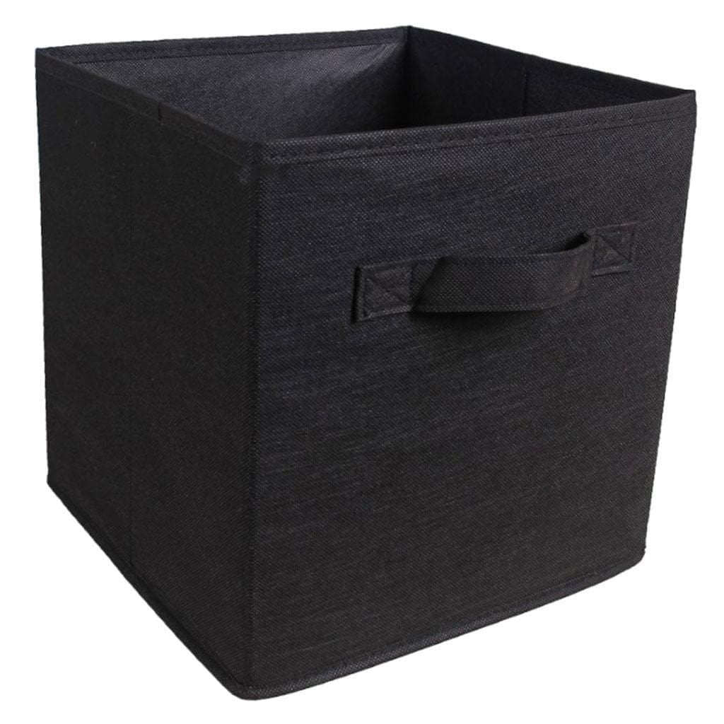Storage Basket Fabric Drawers Organizer Box Bin Open Design Black