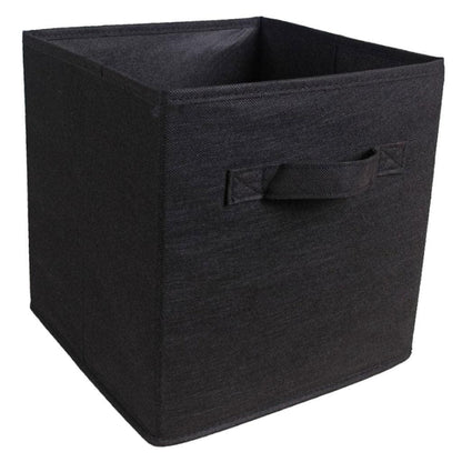 Storage Basket Fabric Drawers Organizer Box Bin Open Design Black