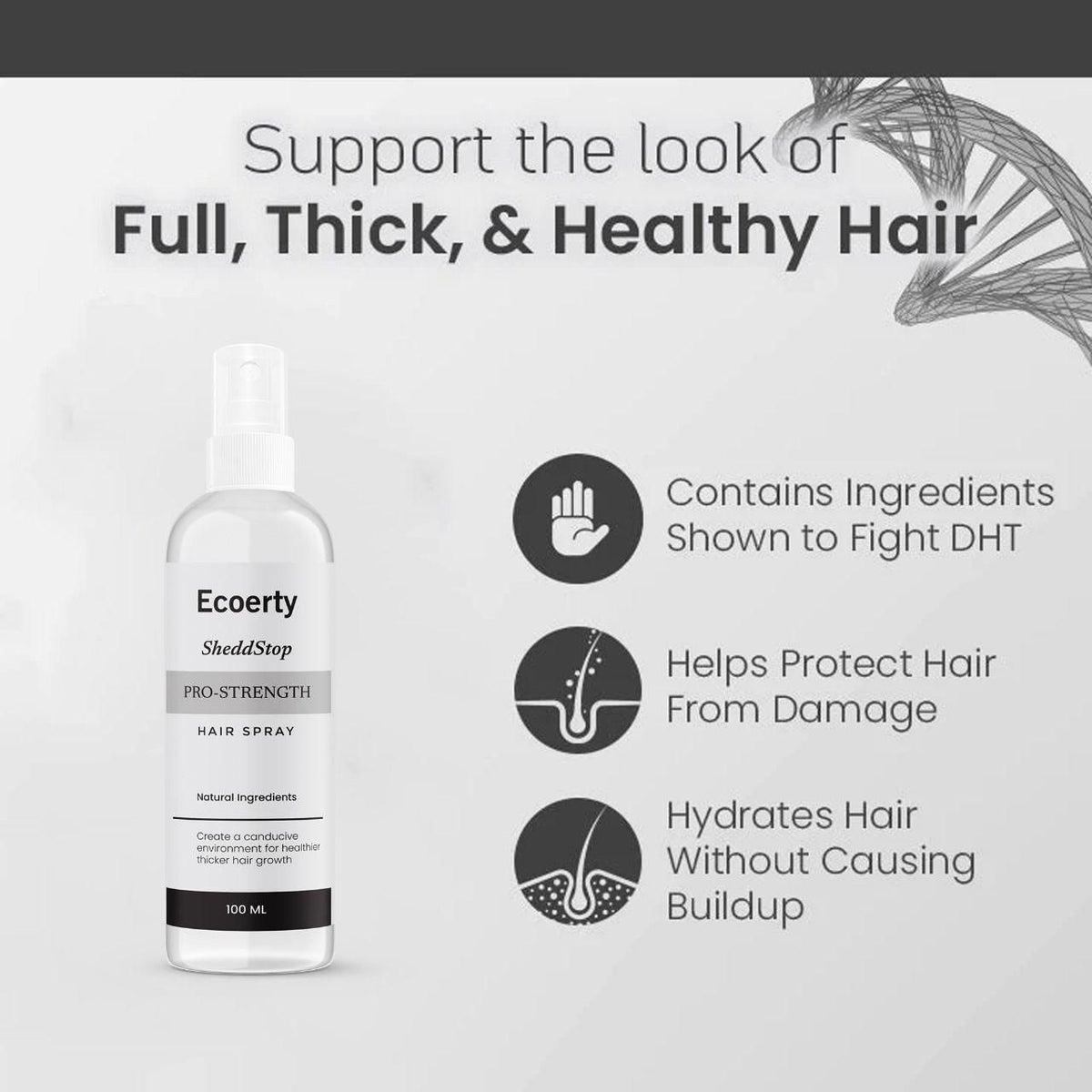 Ecoerty SheddStop Pro-Strength Hair Spray 200ml Pack of 2