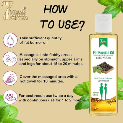 7 Herb maya Fat Burning Oil, Slimming oil, Fat Burner, Anti Cellulite & Skin Toning Slim Oil (Pack of 2)
