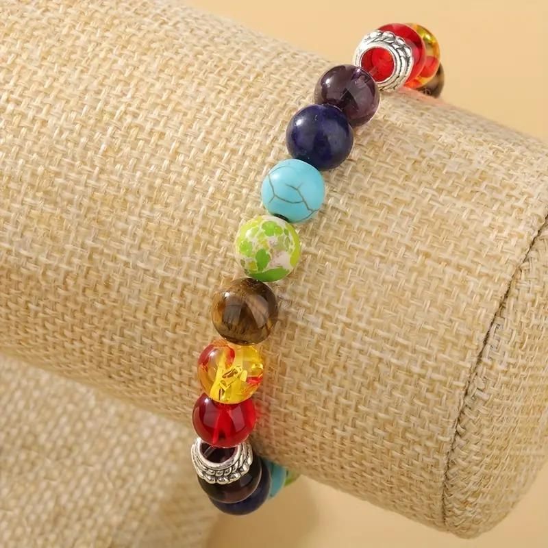Classic 7 Beads Bracelet Natural Agates Bracelets Jewellery(Pack Of 2)
