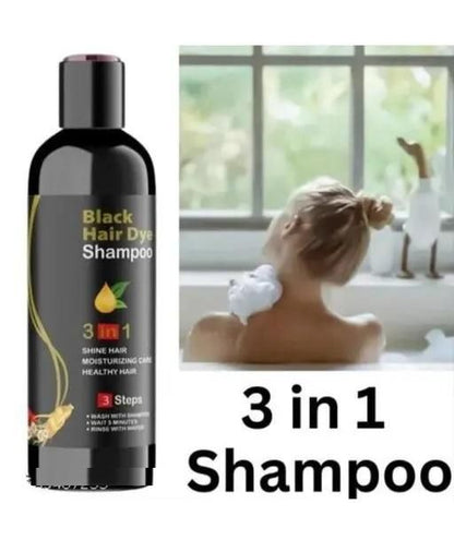 Unisex Instant Black Herbal Hair Dye Shampoo for Grey Hair Coverage