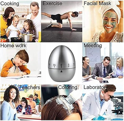Egg Shaped Stainless Steel Timer