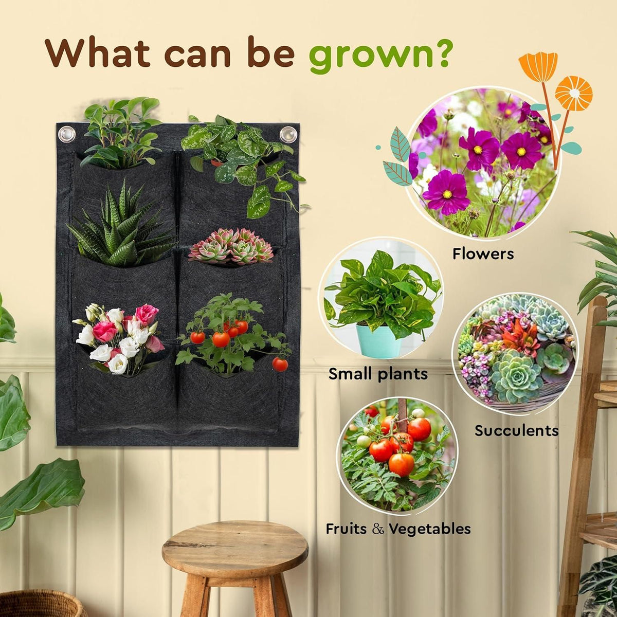Vertical Hanging Wall Planter for Balcony�/Indoors