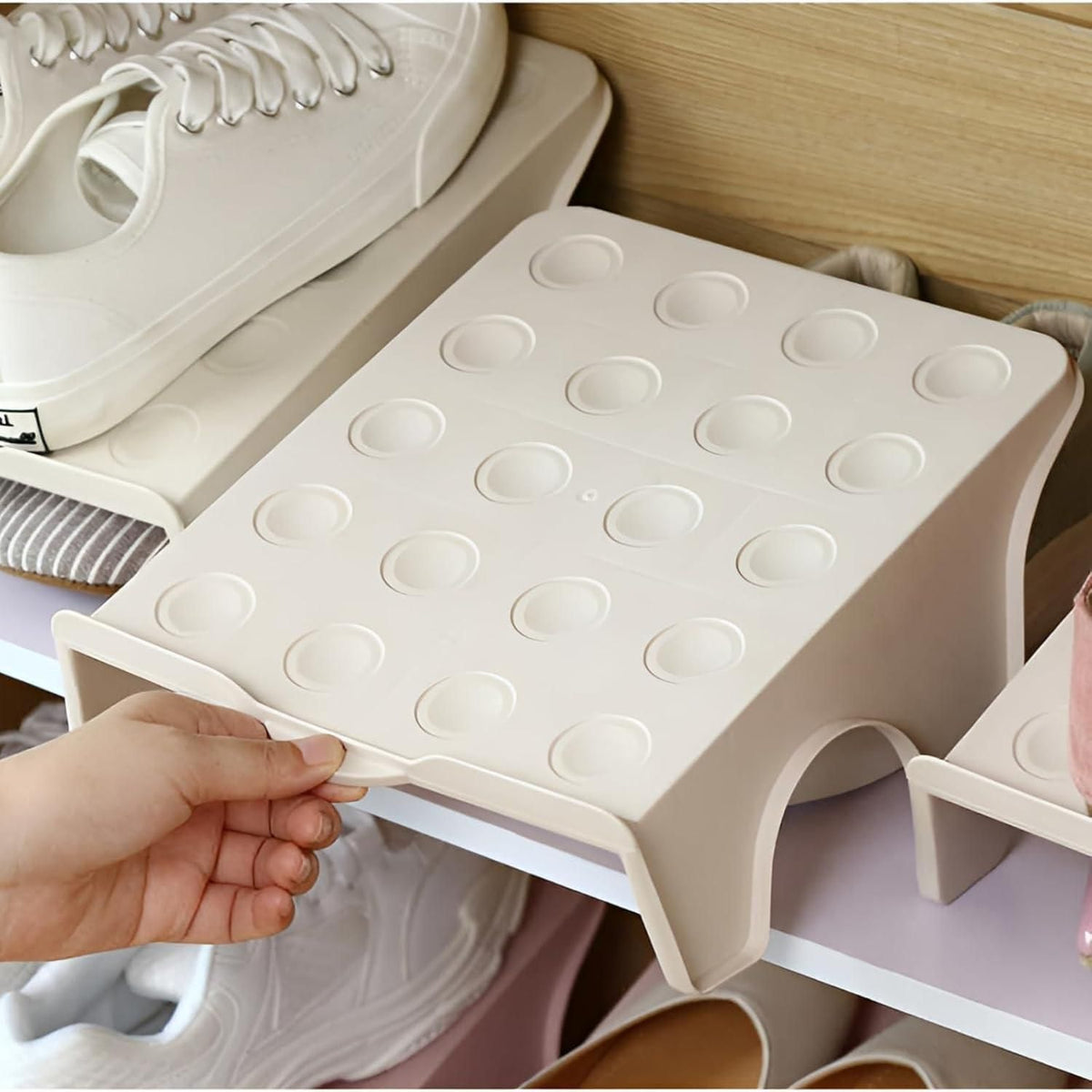 Double Layer Free standing Shoes Slippers Stacker
