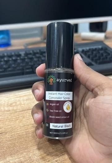 Ayurved 2 in 1 Instant Hair Color Spray with German Formula
