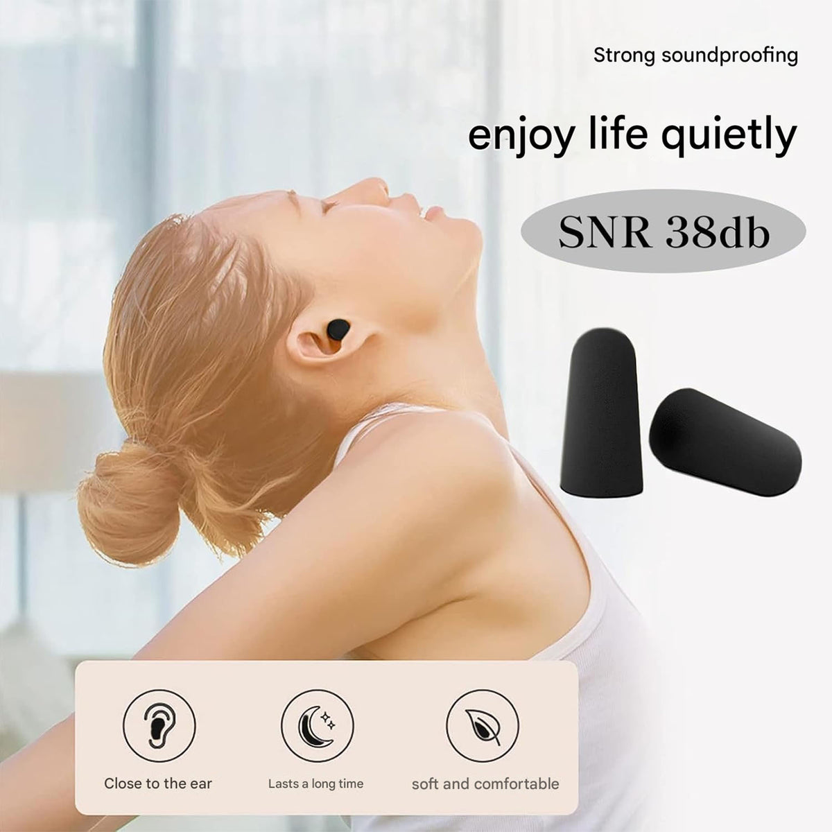 Soft Noise Reduction Ear Plugs (1  Pair)