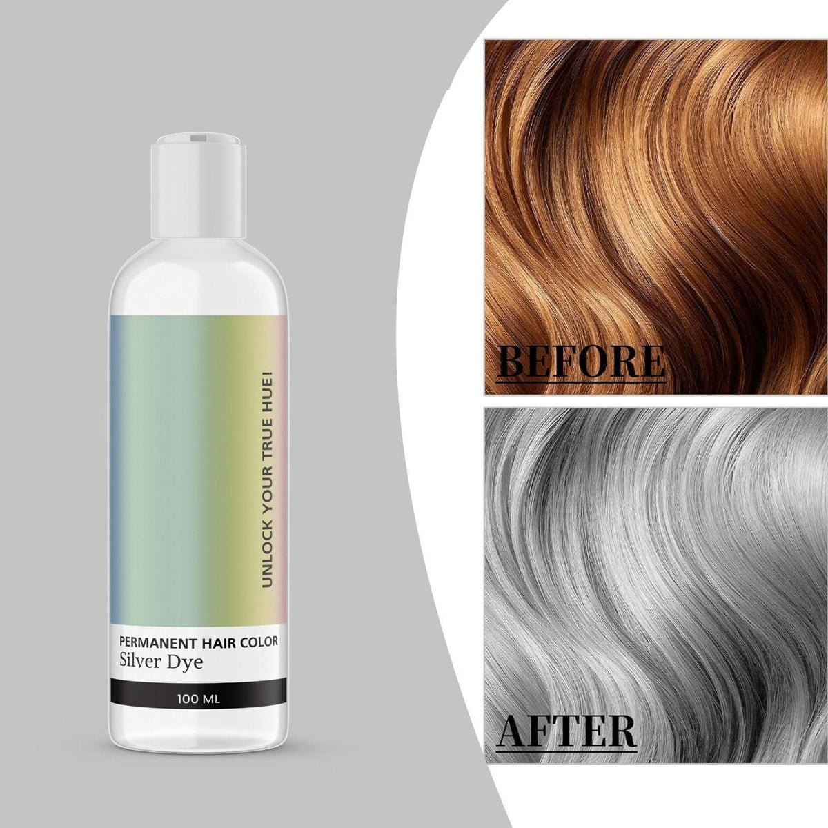 Permanent Hair Color Silver Dye Pack of 2