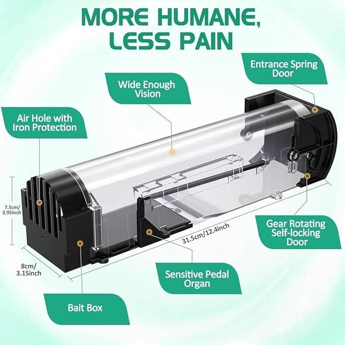 Smart Self-locking Mousetrap Safe Firm Transparent Household