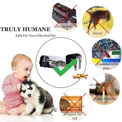 Smart Self-locking Mousetrap Safe Firm Transparent Household