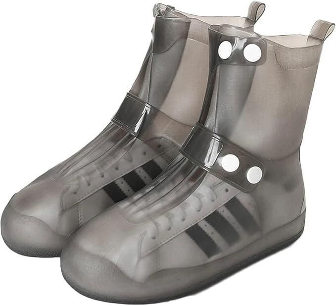 Waterproof Rain Shoe Covers with Secure Button Closure
