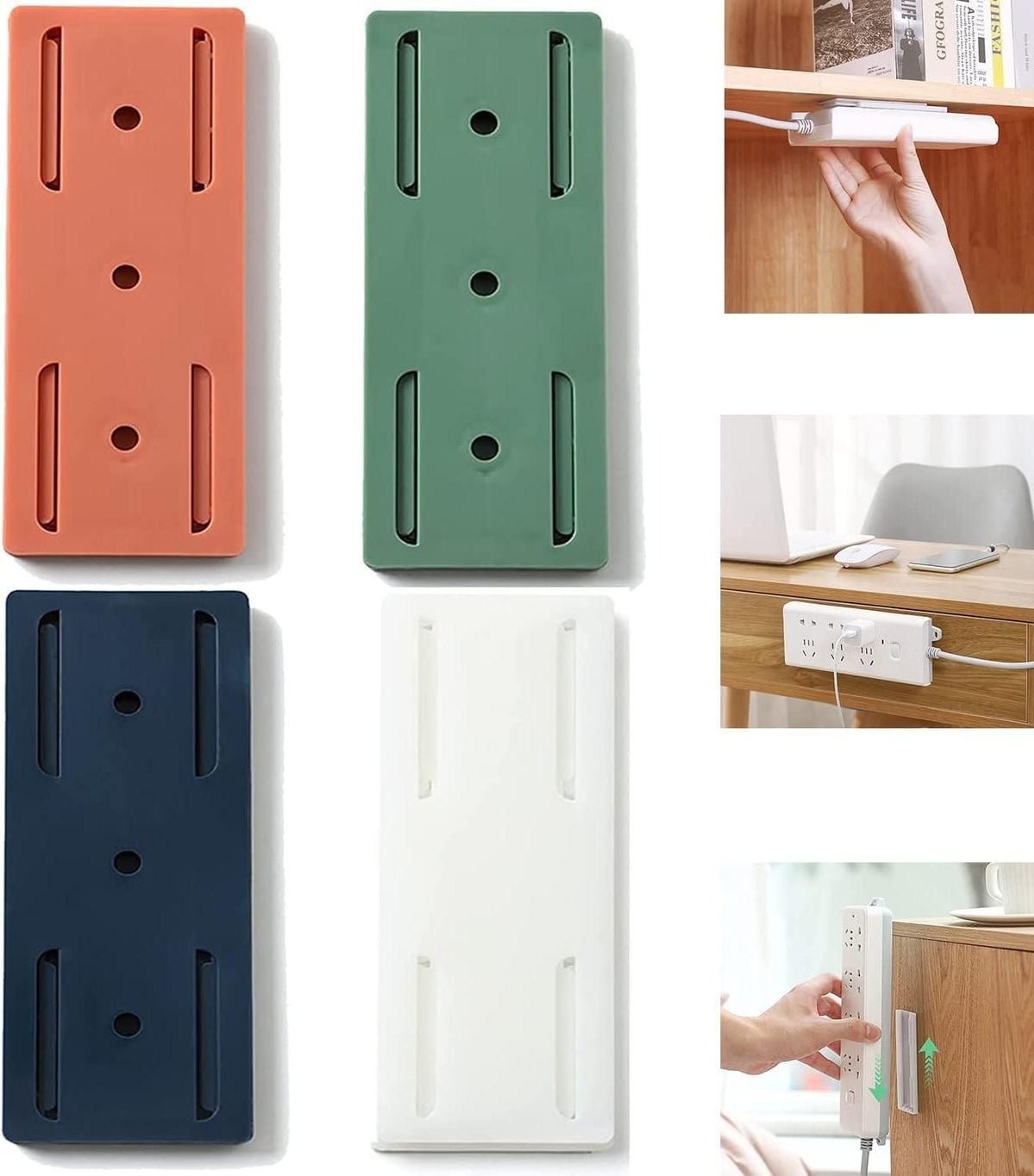Self Adhesive Power Strip Holder (Pack of 4)