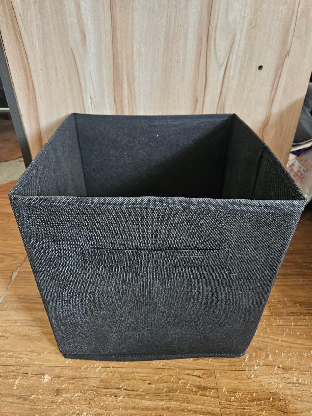 Storage Basket Fabric Drawers Organizer Box Bin Open Design Black