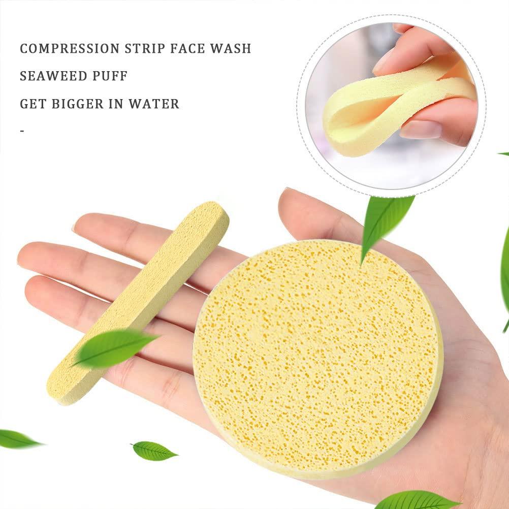 Compressed Facial Sponge, Face Cleansing Sponges with Storage Container