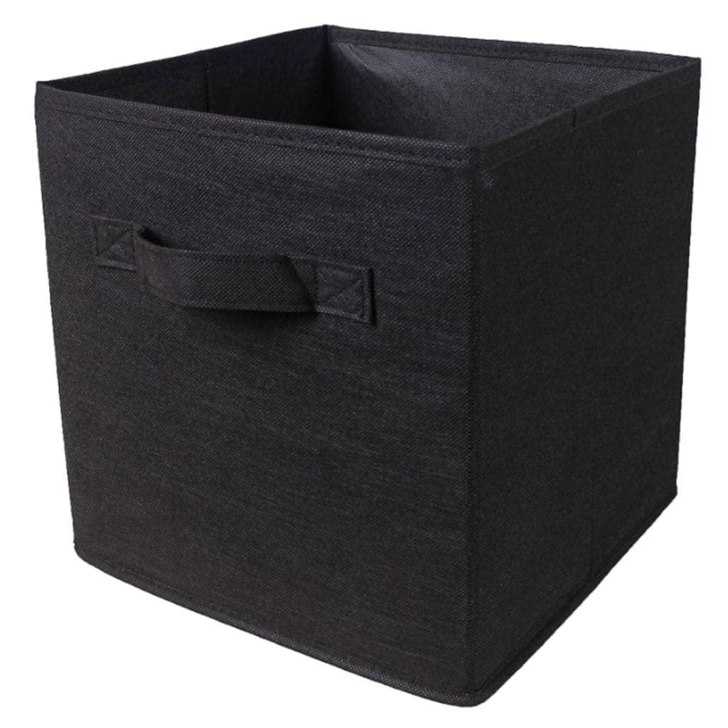 Storage Basket Fabric Drawers Organizer Box Bin Open Design Black