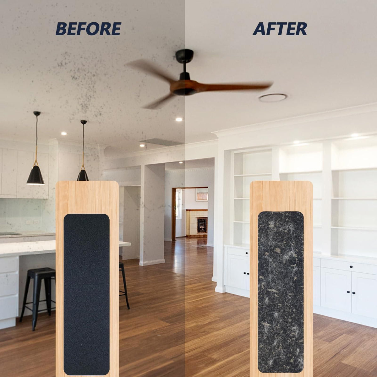 3Pcs Activated Coconut Shell Carbon Ceiling Fan Air Purifier Pads