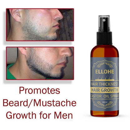 ELLOHE Hair Thickness Hair Growth Castor Oil Spray 120ml Pack of 2