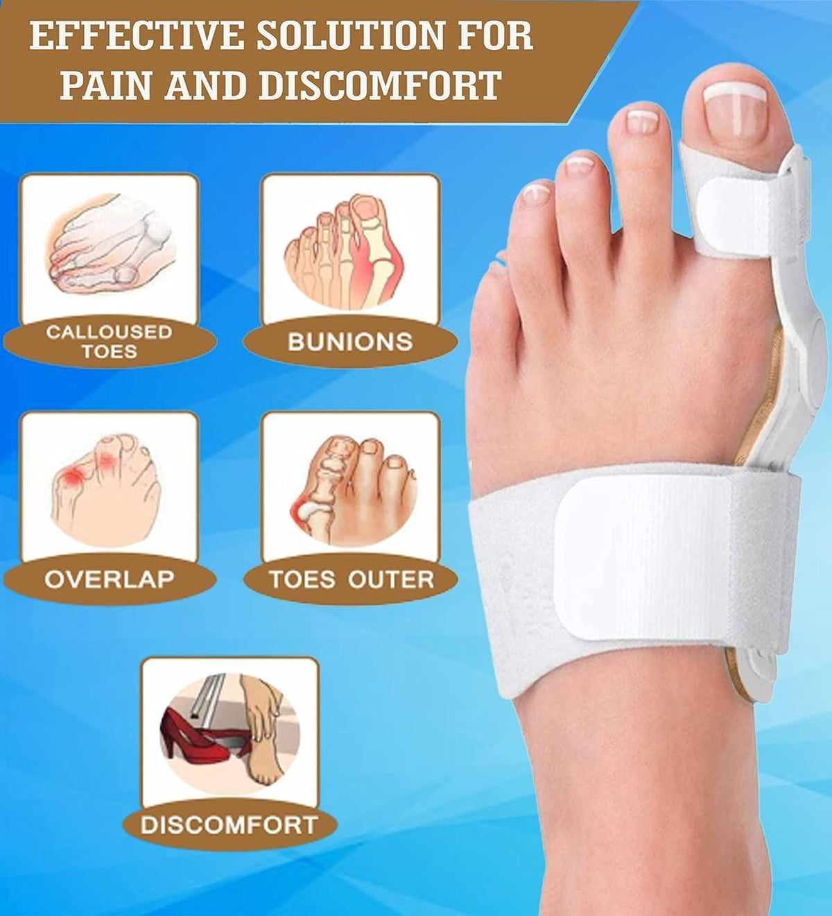 Silicon Toe Separator For Adults Bunion Corrector Splint Kit For Toe
