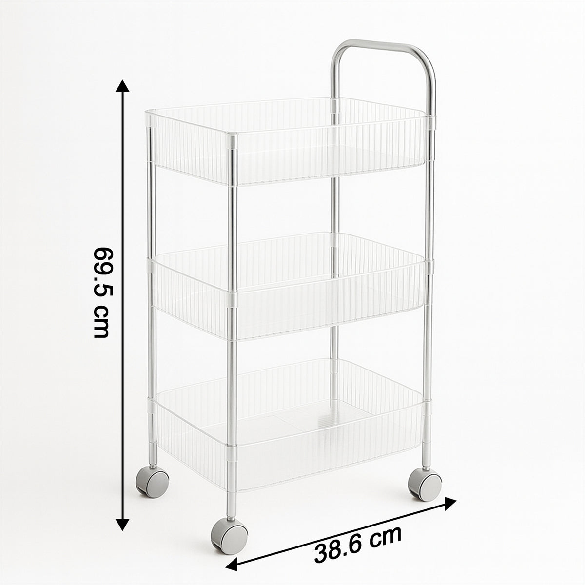 Apex Sapphire 3-layer Multipurpose Storage Trolley With Wheels