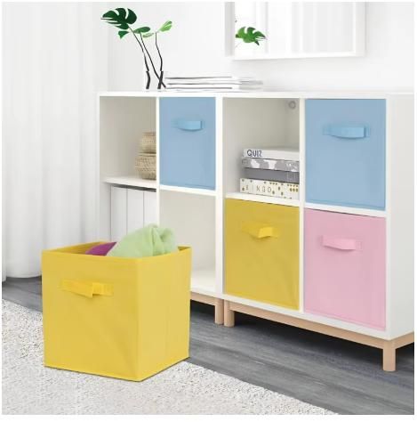 Storage Basket Fabric Drawers Organizer Box Bin Open Design Black