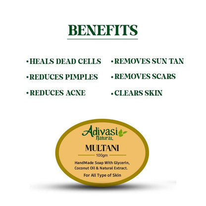 Multani Mitti handmade soap with Multani Mitti for remove pimple marks