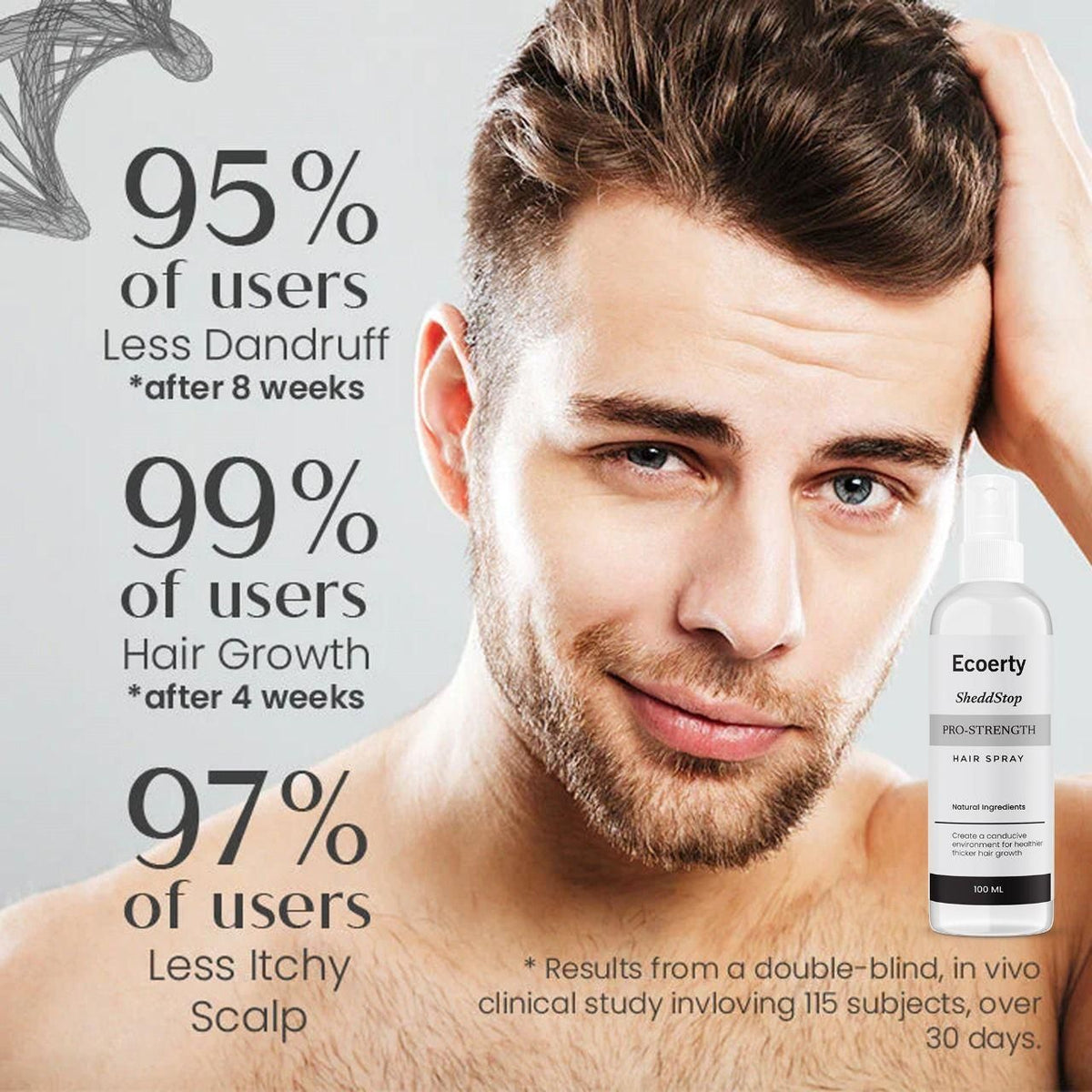 Ecoerty SheddStop Pro-Strength Hair Spray 200ml Pack of 2