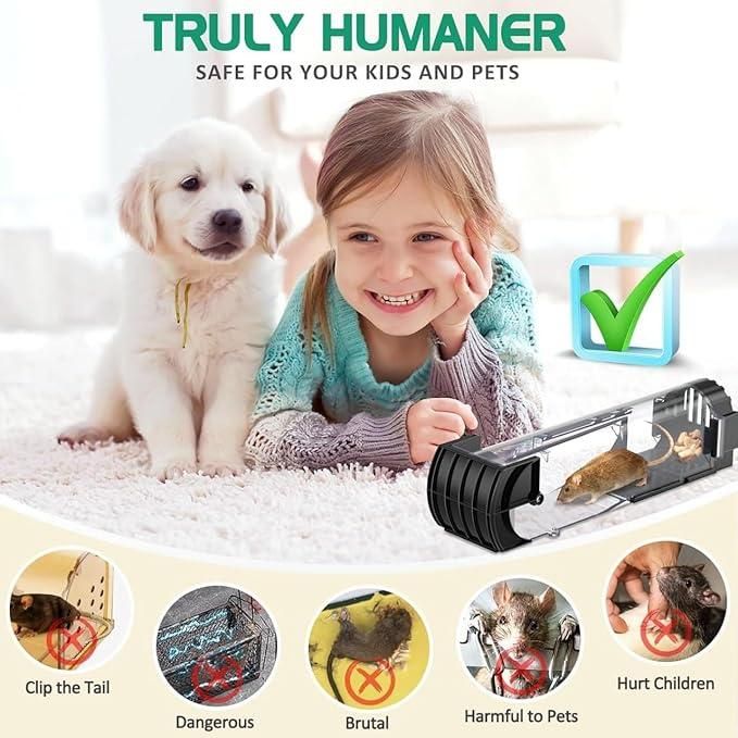 Smart Self-locking Mousetrap Safe Firm Transparent Household