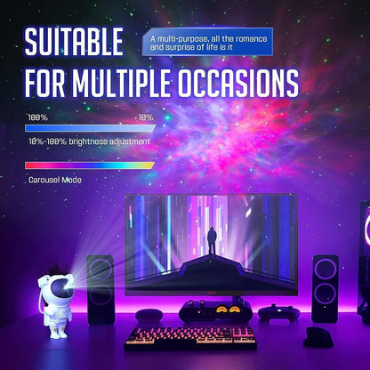 Astronaut Galaxy Projector - 360 degree Magnetic Head Rotation, Remote Control