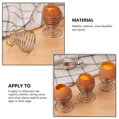 Stainless Steel Spring Egg Cup Holder (1 Pc)