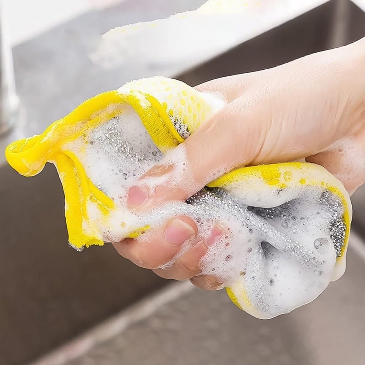 Double Side Dishwashing Sponge Dish Washing Brush (1 Pc)
