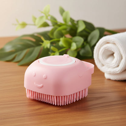 Silicone Massage Bath Body Brush With Built-in Soap Dispenser (1 Pc)