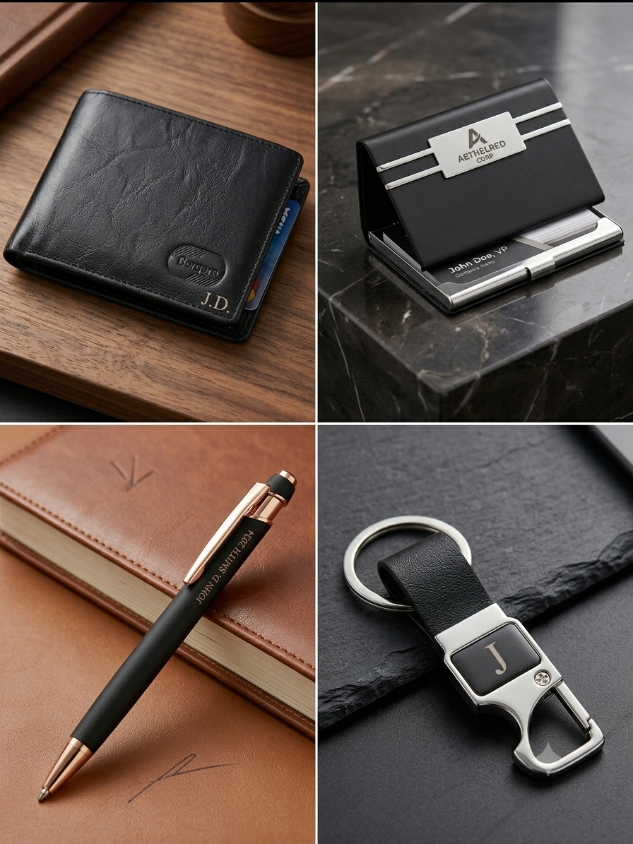 Executive Men’s Leatherette Gift Set (4-in-1 Combo)