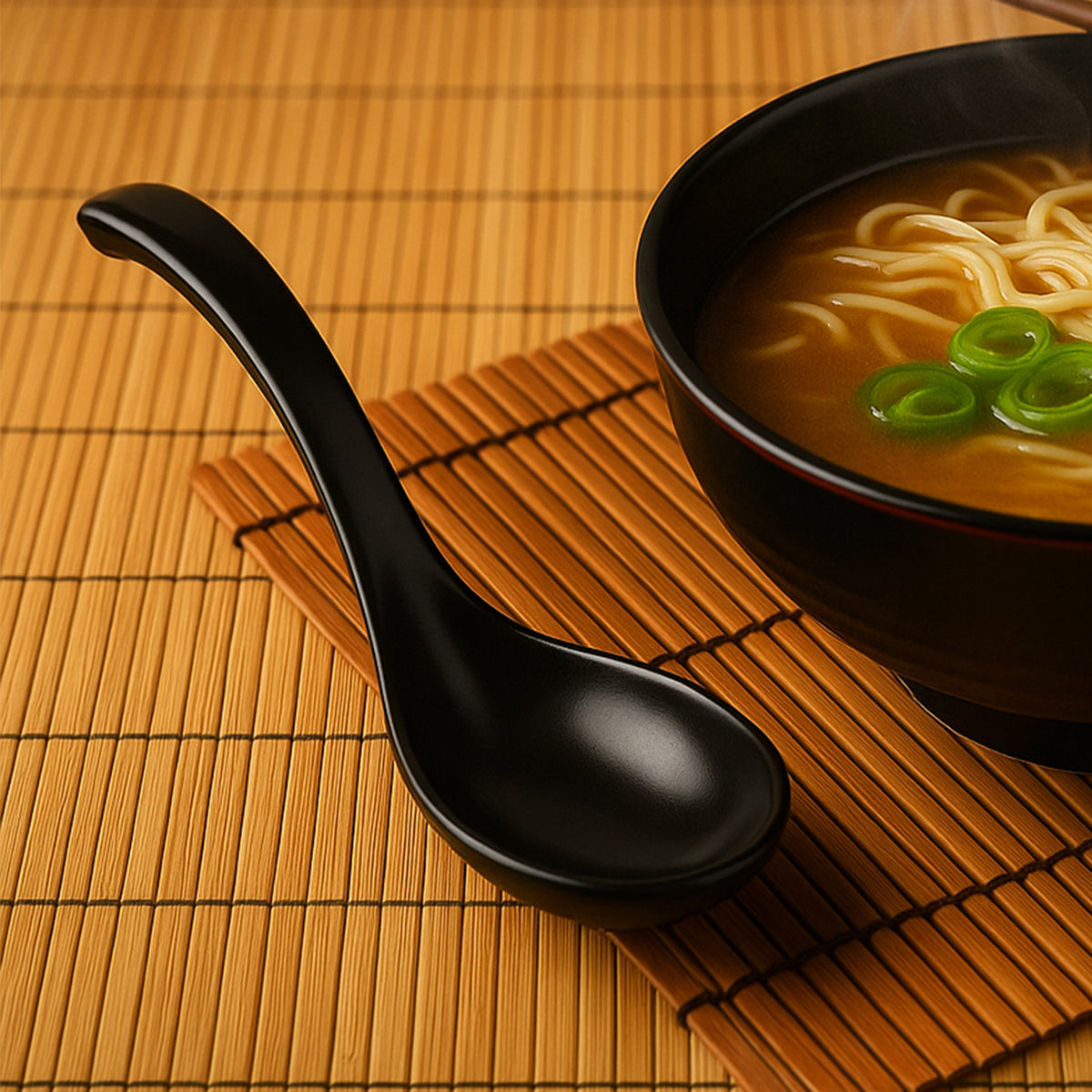 Plastic Soup Spoon  Deep Bowl (1 Pc  Black)