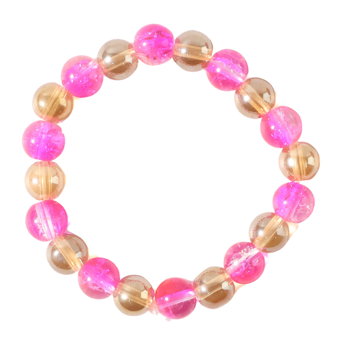 Elegant Dual-tone Crystal Beaded Stretch Bracelet (1 Pc)