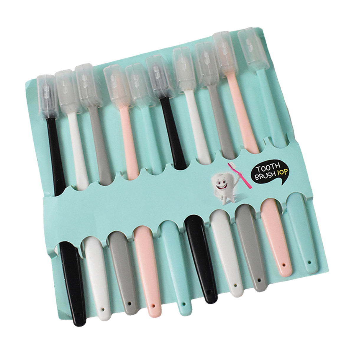 Kids Adults Ultra Soft-bristled Toothbrush With Cover (10 Pcs Set)